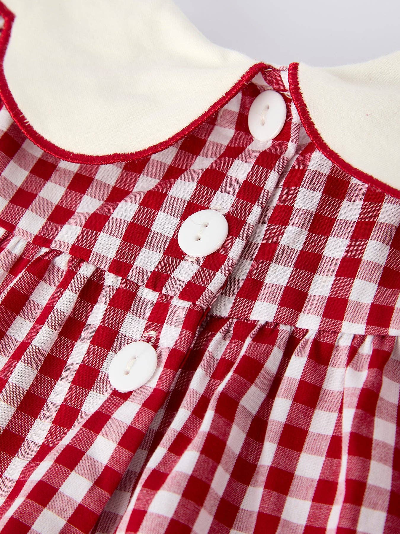Embroidered Gingham Bloomers Set