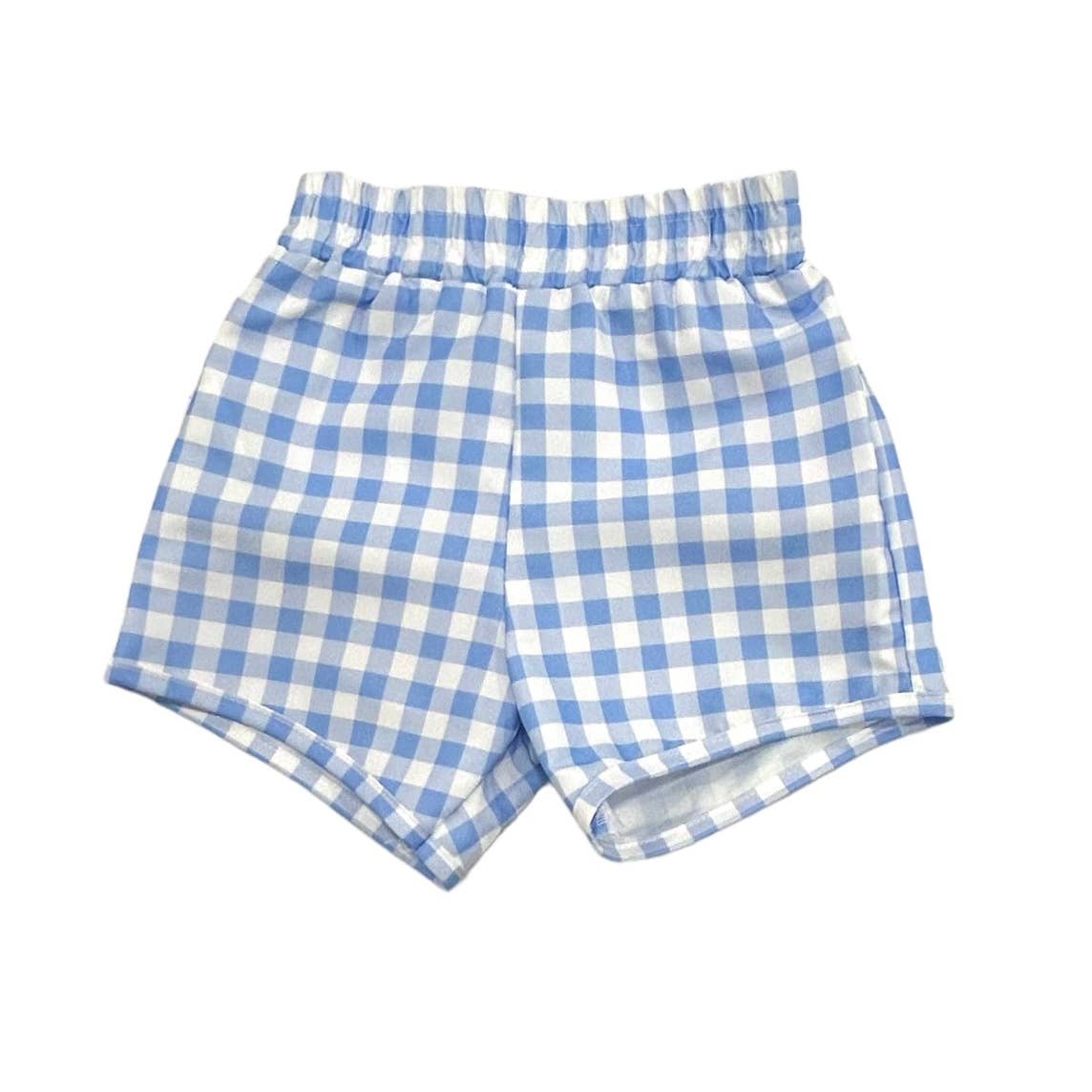 Blue Gingham Swim Shorts
