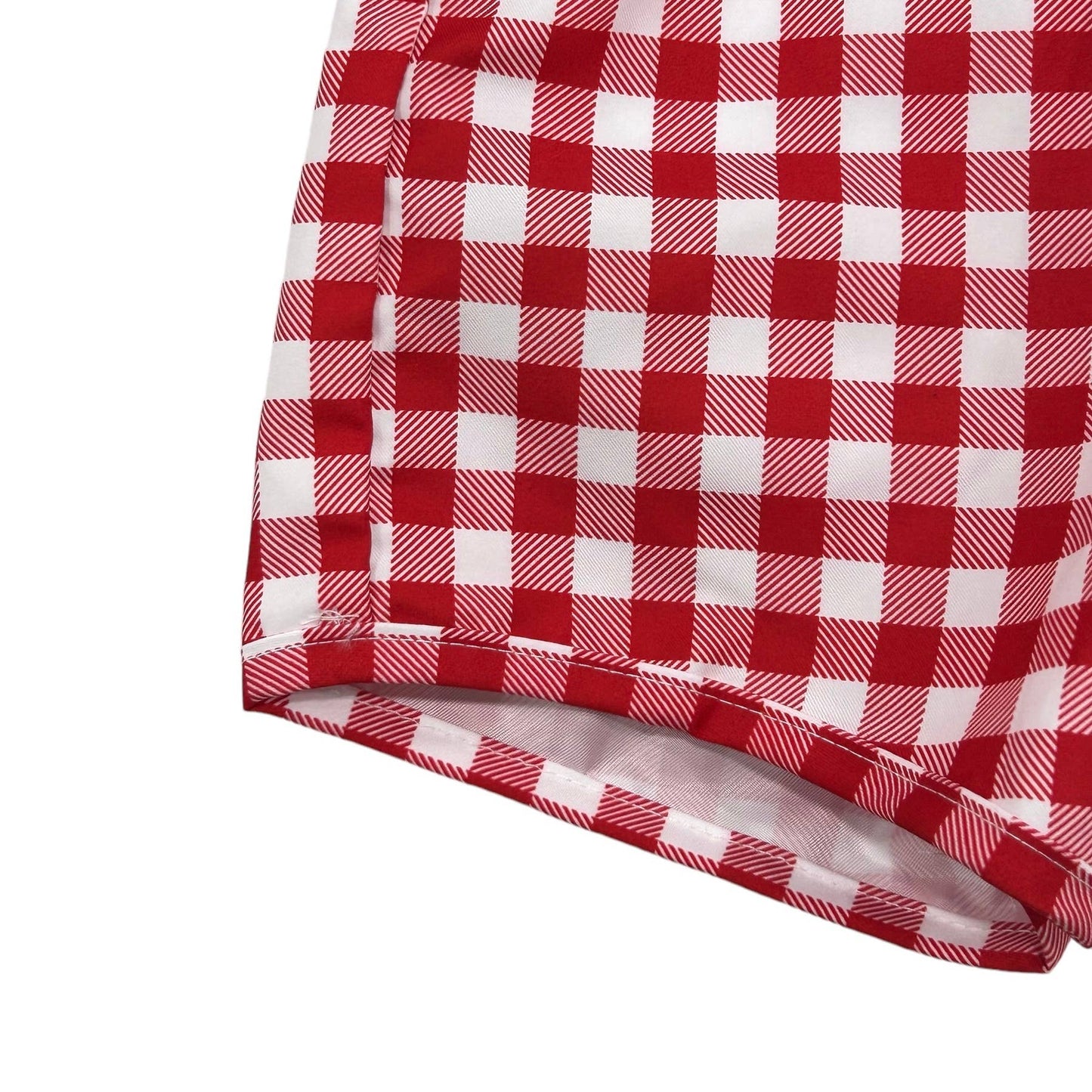 Red Gingham Swim Shorts