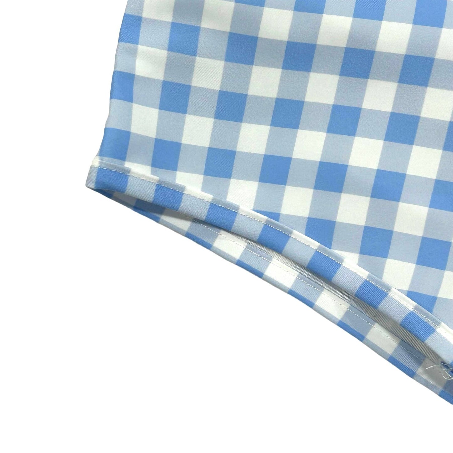 Blue Gingham Swim Shorts